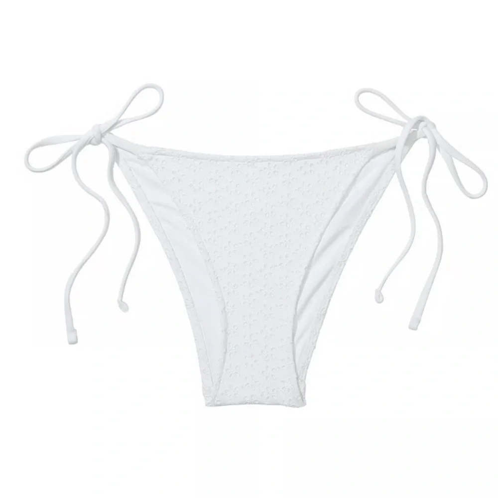 New! Frankie's Bikinis Bridgette White Eyelet String Bikini Bottom 1588